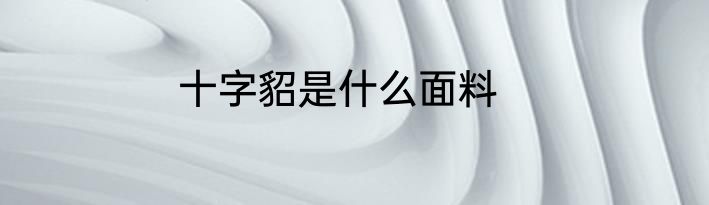 十字貂是什么面料