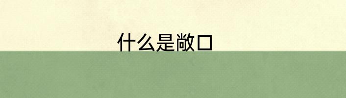 什么是敞口