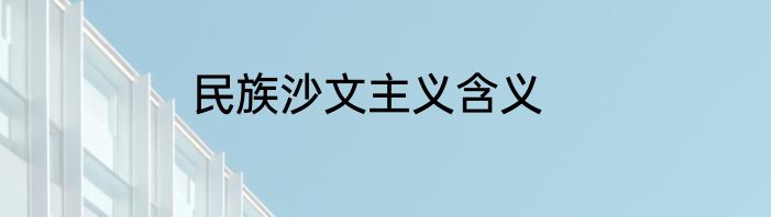 民族沙文主义含义
