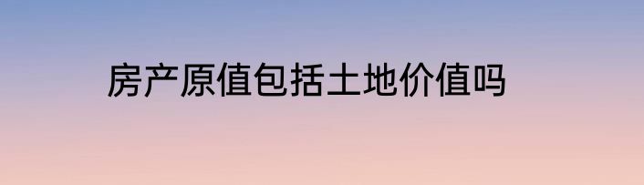 房产原值包括土地价值吗