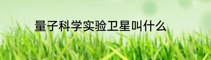 量子科学实验卫星叫什么