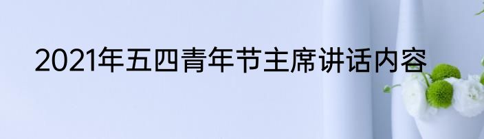 2021年五四青年节主席讲话内容