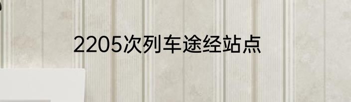 2205次列车途经站点