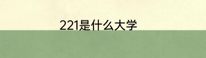 221是什么大学