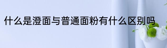 什么是澄面与普通面粉有什么区别吗