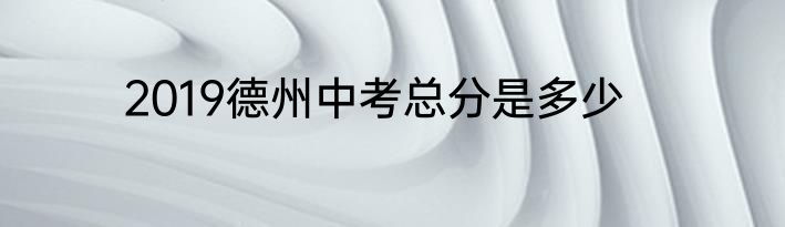 2019德州中考总分是多少