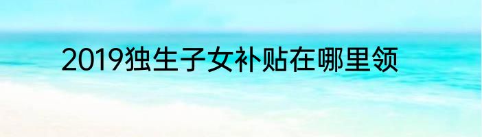 2019独生子女补贴在哪里领