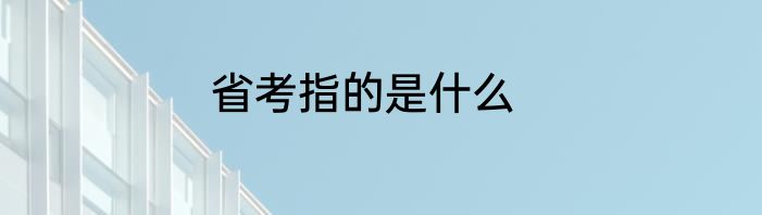 省考指的是什么