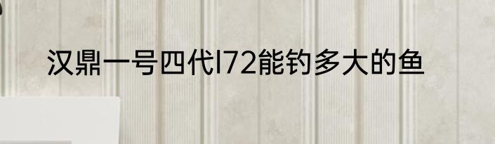 汉鼎一号四代l72能钓多大的鱼
