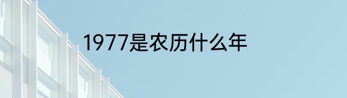 1977是农历什么年