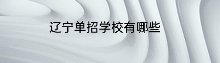 辽宁单招学校有哪些