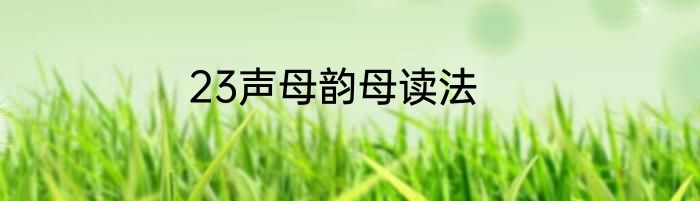 23声母韵母读法