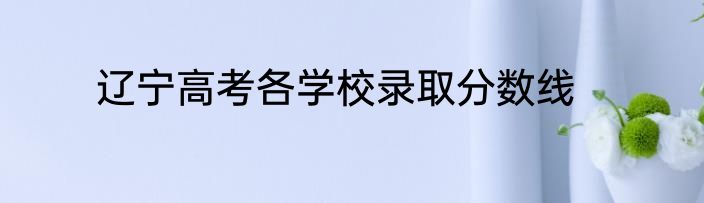 辽宁高考各学校录取分数线