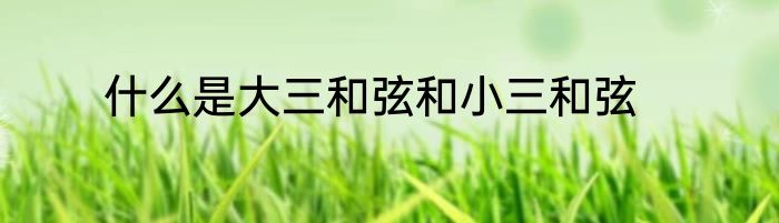什么是大三和弦和小三和弦