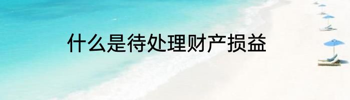 什么是待处理财产损益