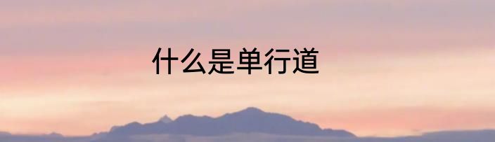 什么是单行道