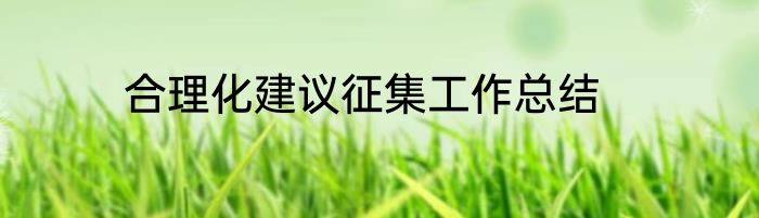 合理化建议征集工作总结