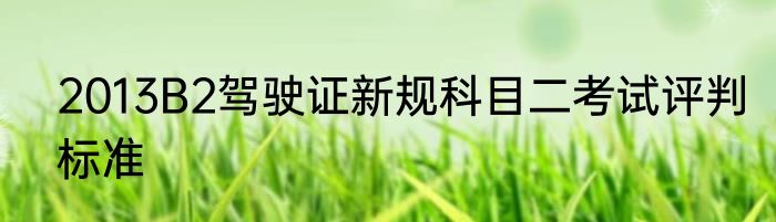 2013B2驾驶证新规科目二考试评判标准