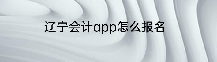 辽宁会计app怎么报名