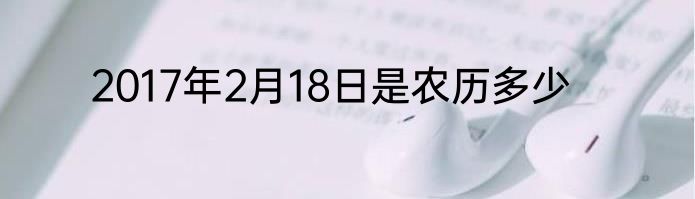 2017年2月18日是农历多少