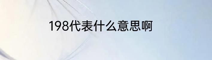 198代表什么意思啊