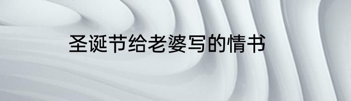 圣诞节给老婆写的情书