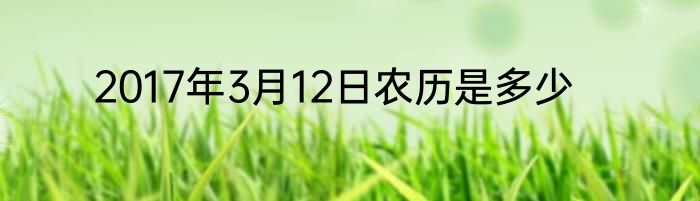 2017年3月12日农历是多少