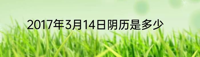 2017年3月14日阴历是多少