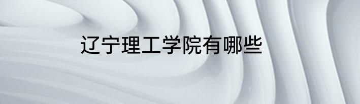 辽宁理工学院有哪些