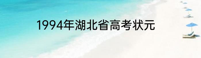 1994年湖北省高考状元