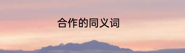 合作的同义词