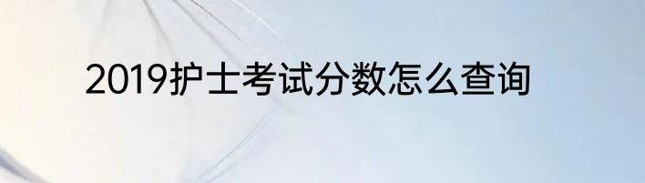 2019护士考试分数怎么查询