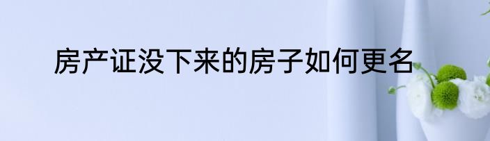 房产证没下来的房子如何更名
