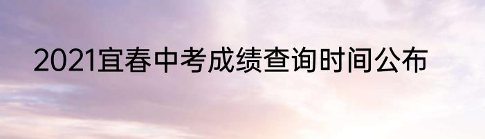 2021宜春中考成绩查询时间公布