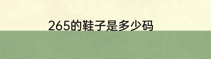 265的鞋子是多少码