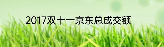2017双十一京东总成交额