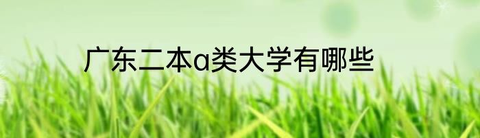 广东二本a类大学有哪些