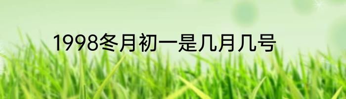 1998冬月初一是几月几号