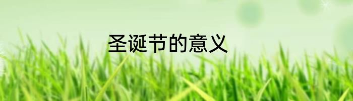 圣诞节的意义