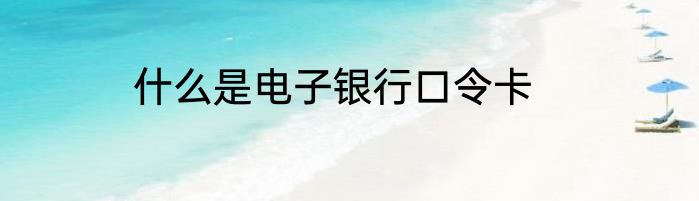 什么是电子银行口令卡