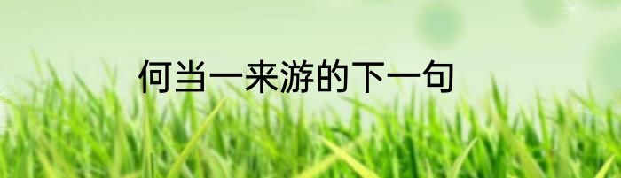 何当一来游的下一句