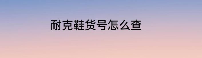 耐克鞋货号怎么查