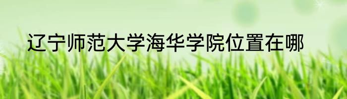 辽宁师范大学海华学院位置在哪