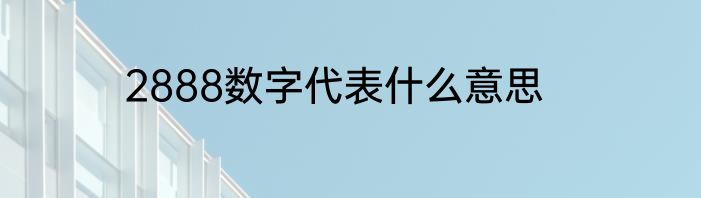 2888数字代表什么意思