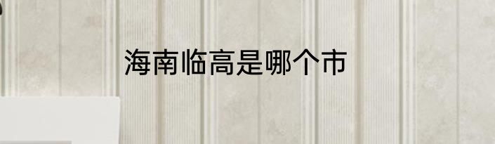 海南临高是哪个市