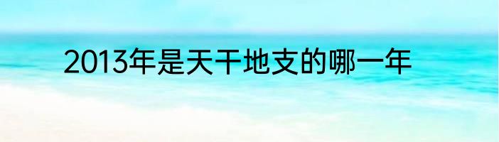 2013年是天干地支的哪一年