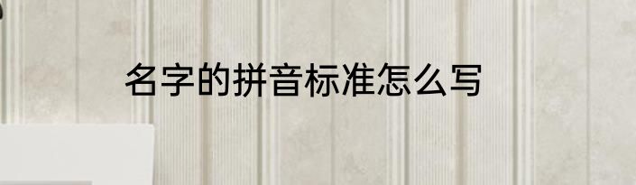 名字的拼音标准怎么写