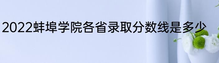 2022蚌埠学院各省录取分数线是多少