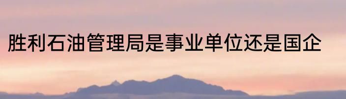 胜利石油管理局是事业单位还是国企