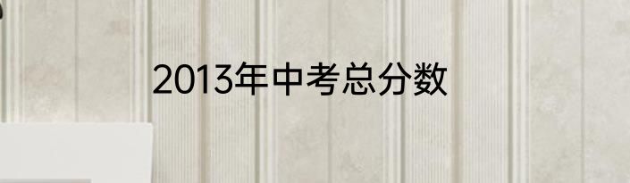 2013年中考总分数